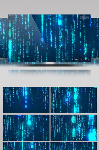 蓝色粒子炫酷掉落企业数据互联网背景元素图片