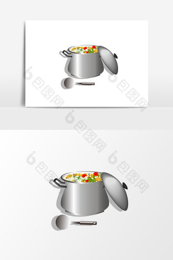 卡通烹饪锅勺子元素图片