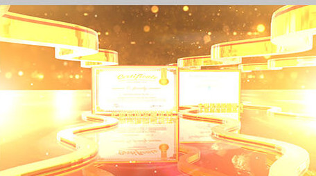 E3D金色大气企业获奖证书展示ae模板