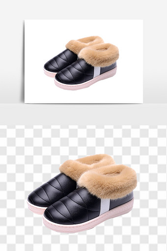 冬季女棉鞋高清素材图片