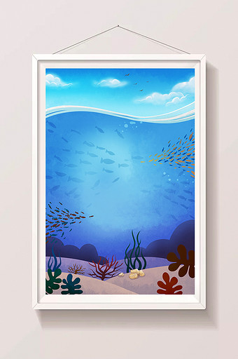 蓝色海洋背景素材设计图片