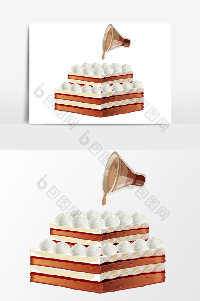 双层奶油蛋糕图片图片