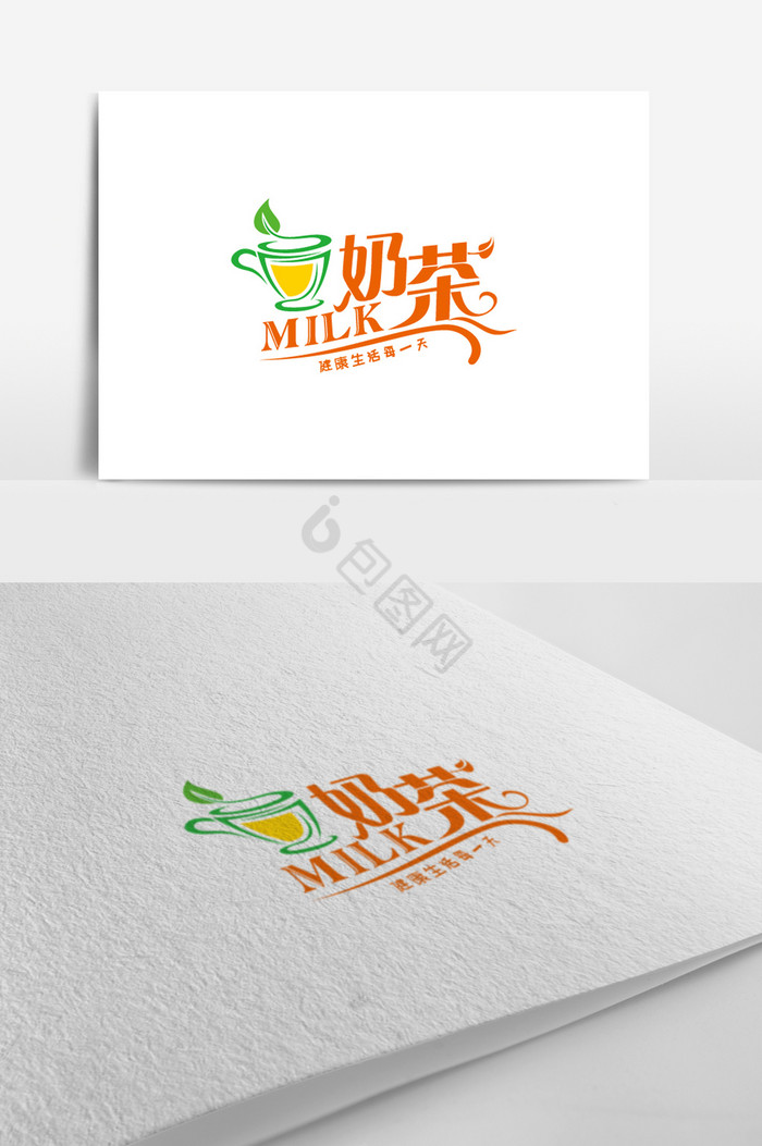 个性奶茶店标志logo