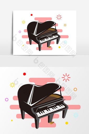 卡通钢琴设计元素图片
