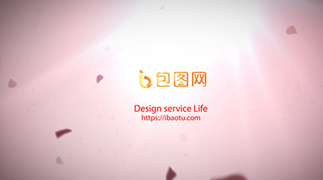 从空中洒落的浪漫玫瑰花瓣标志揭示AE模板