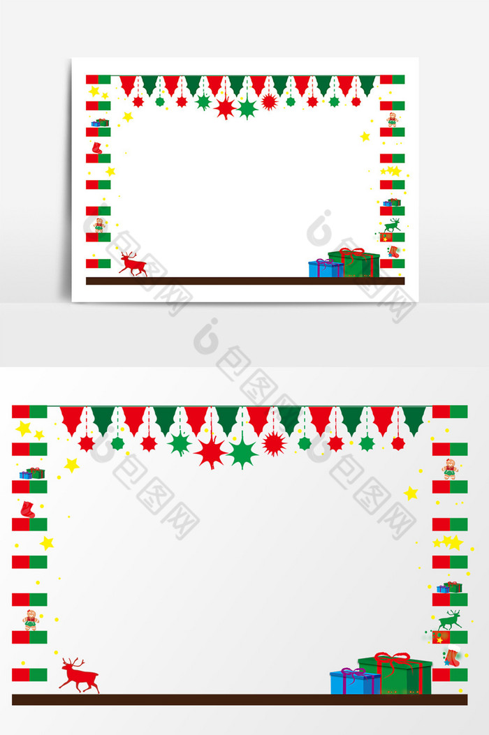 圣诞节小礼物阶梯格子ai边框图片图片