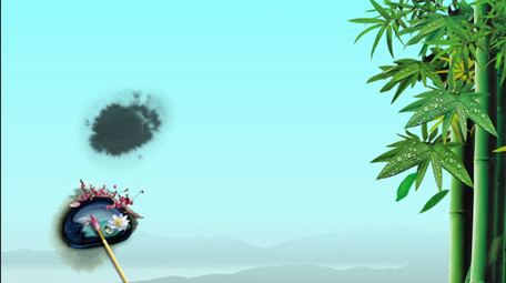 中国风水墨古风动态背景视频大屏背景视频