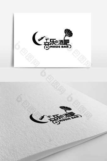 创意音乐酒吧标志logo设计图片