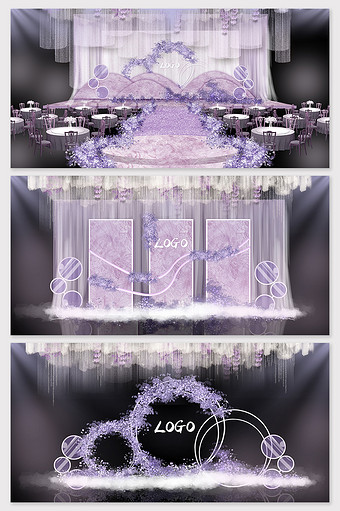 梦幻紫色爱情婚礼效果图图片
