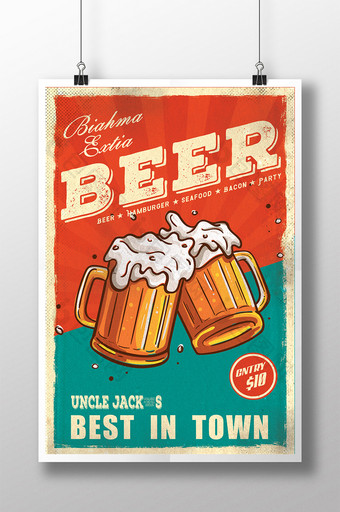 创意复古啤酒海报图片