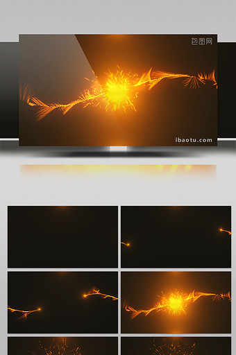 金色粒子碰撞LOGO演绎片头PR模板图片