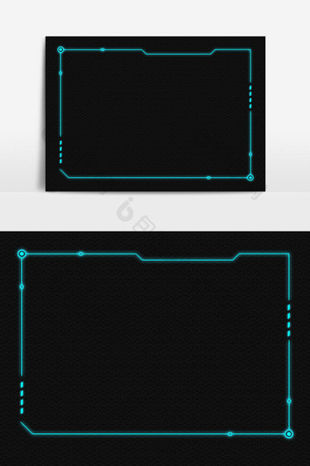 科技风蓝色发光边框元素图片