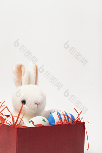 礼盒中的兔子<strong>复活节</strong>图片