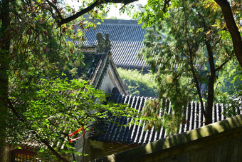 夏日景区古建筑一角