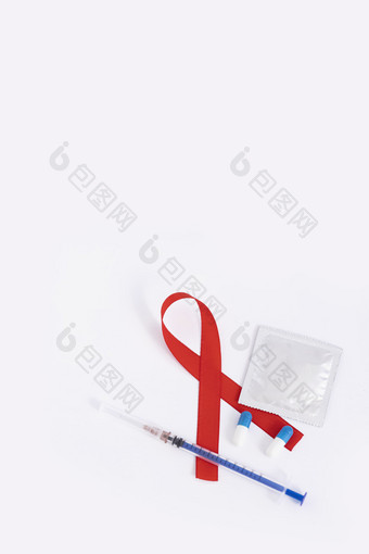 红丝带注射器艾滋病防御