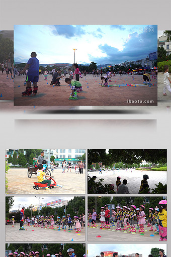 实拍公园可爱的孩童玩耍高清慢动作视频素材图片