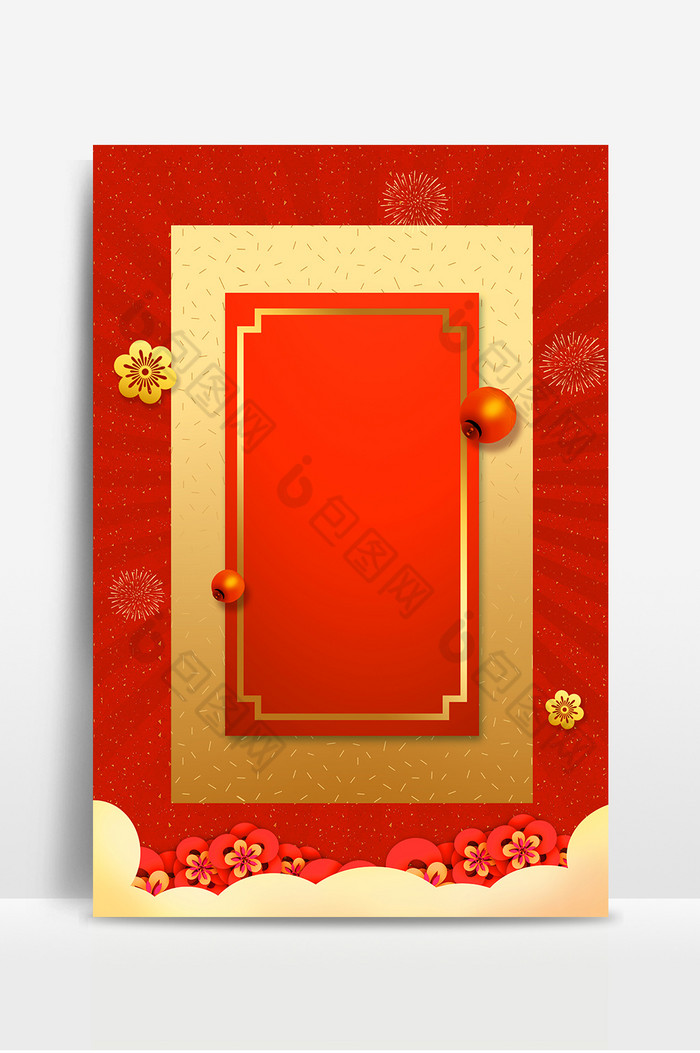中国红金色纹理新年元旦促销图图片图片