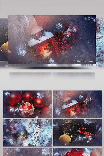 冬天雪花圣诞节日展示AE模板图片