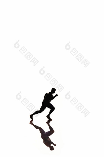 跑步运动员剪影创意图片