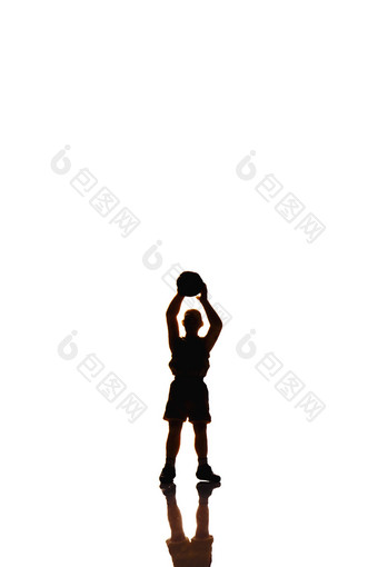 篮球运动微缩创意剪影图片