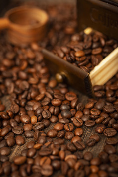 咖啡豆暗调美食图片