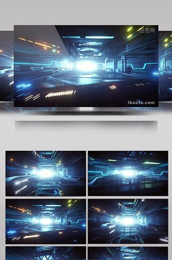 科技隧道蓝色线条动感企业宣传合成视频素材图片