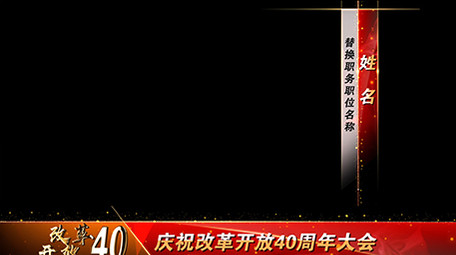 金色字体粒子光线政府机关晚会字幕条人名条