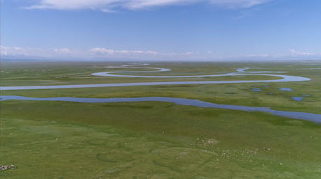 巴音布鲁克草原风光4K航拍