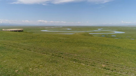 巴音布鲁克草原风光4K航拍