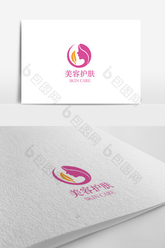 时尚高端简约清新美容护肤logo模板图片