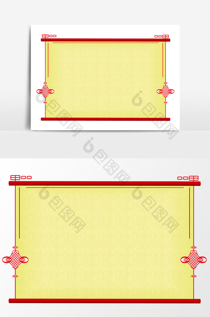 新年中国结卷轴文字ai边框图片图片