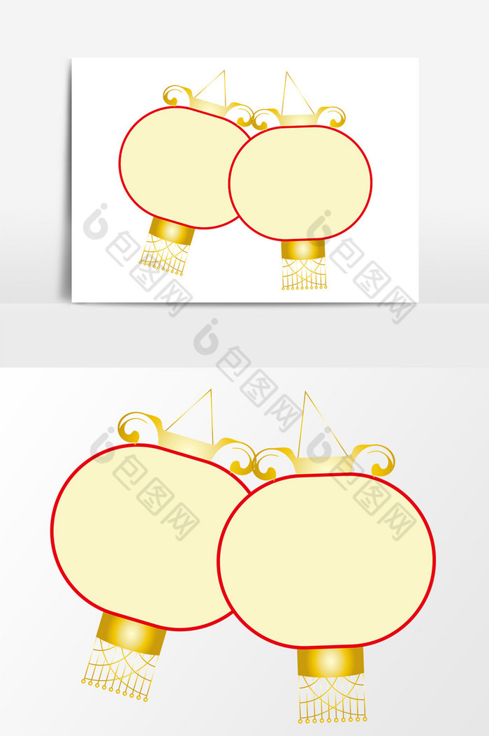 新年灯笼文字ai边框图片图片