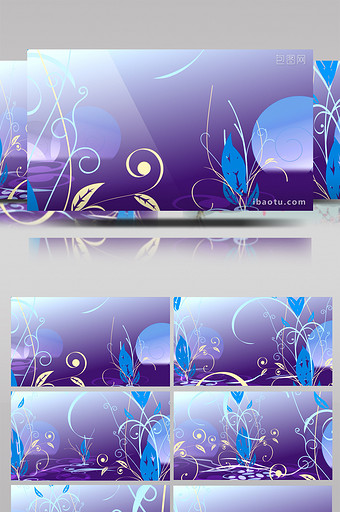紫色藤蔓花纹蔓延生长LED动态背景视频图片