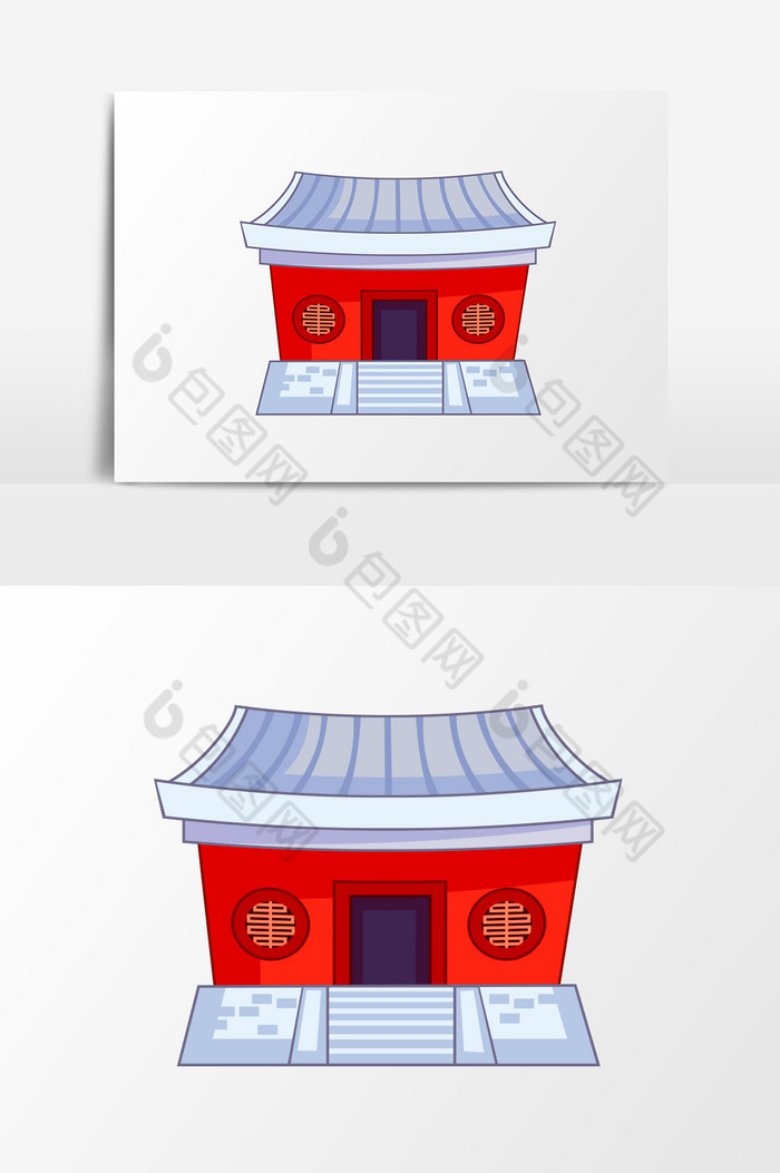 线条古楼小房春节除夕图片图片