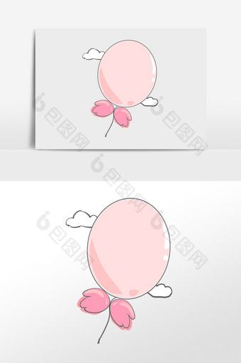 手绘粉色气球边框图片