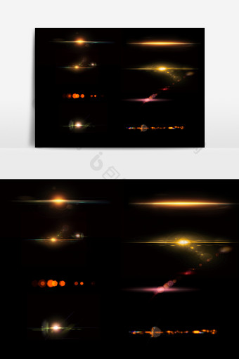 金色光晕光效光芒元素光效素材图图片