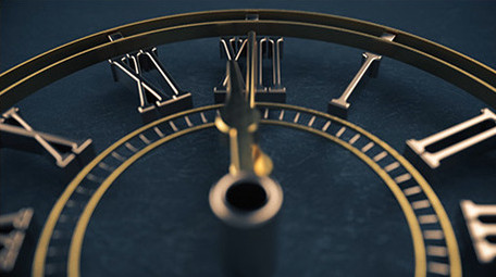 三维金属质感时钟和新年年会倒计时AE模板