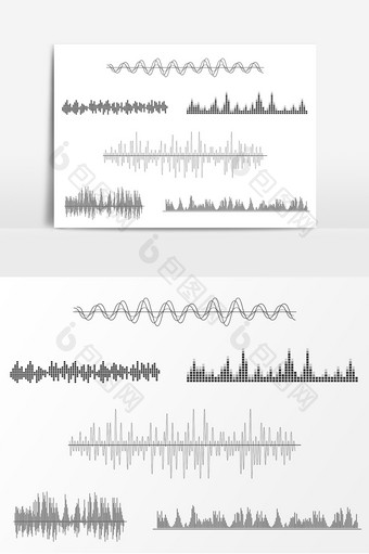 质感声波合计音乐图标矢量图图片