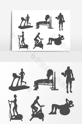 简约运动健身人物矢量素材图片