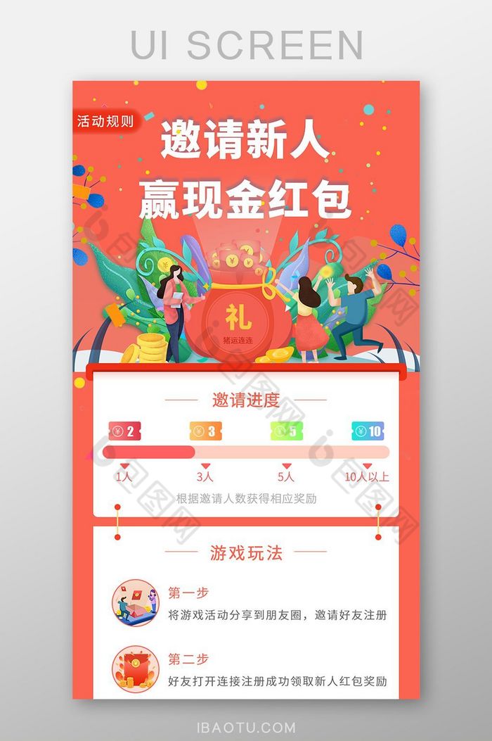 邀请新人赢现金活动h5长图