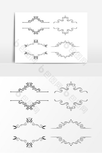 艺术花边线条AI矢量素材图片