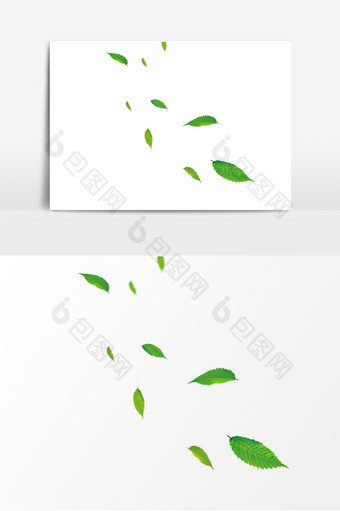 卡通绿色叶子元素设计图片