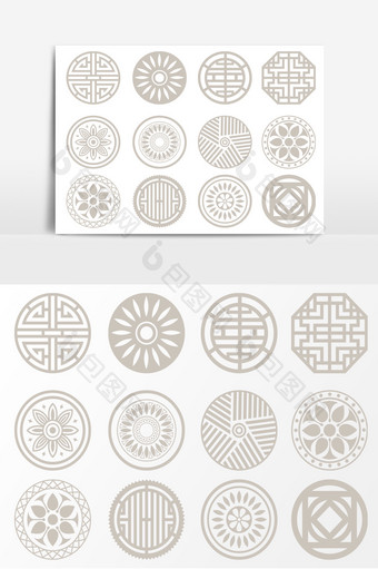简约中国风圆形传统图案素材图片