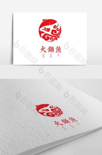 餐饮行业火锅鱼标志logo图片