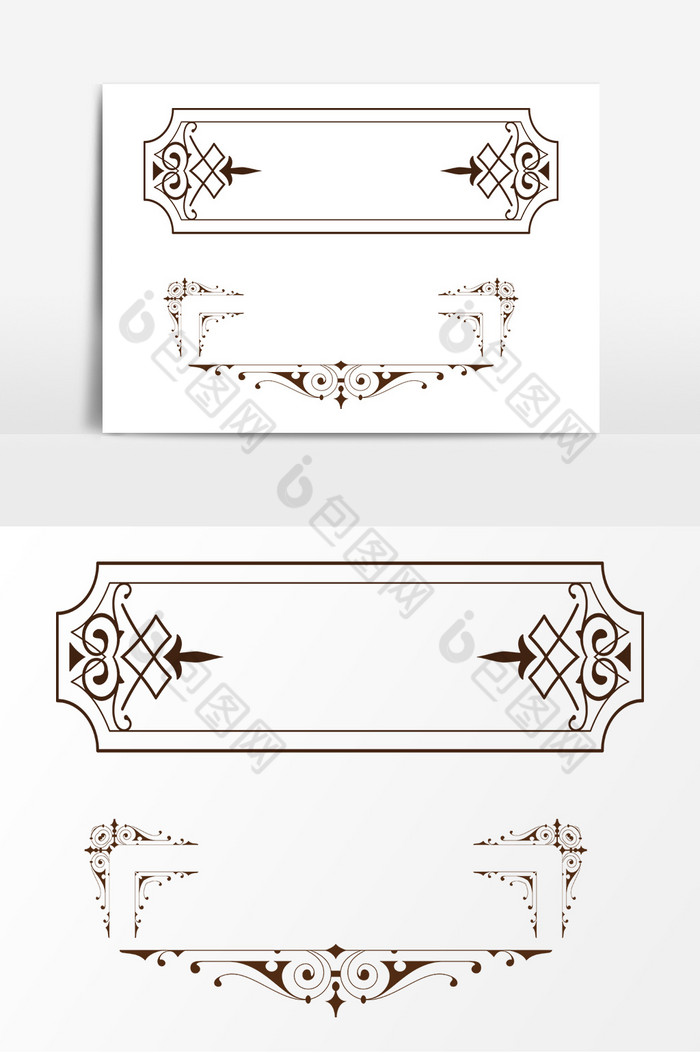 欧式装饰线条花边框AI图片图片