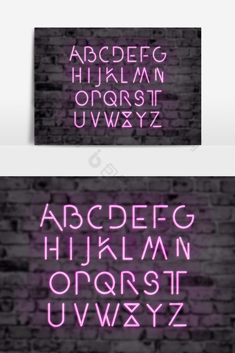 2019荧光紫色电子蒸汽波字母艺术字素材图片