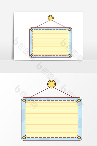 蓝色矢量边框元素图片