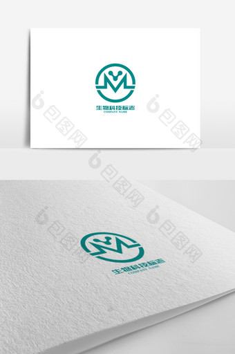 简约商务生物科技标志logo设计图片