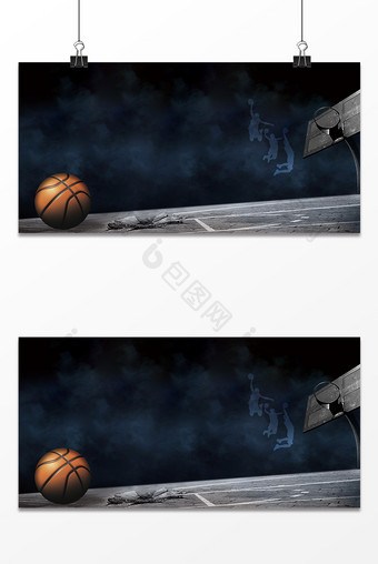 大气简约球框第68届NBA全明星赛背景图片