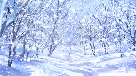 唯美清新雪下树林LED背景视频